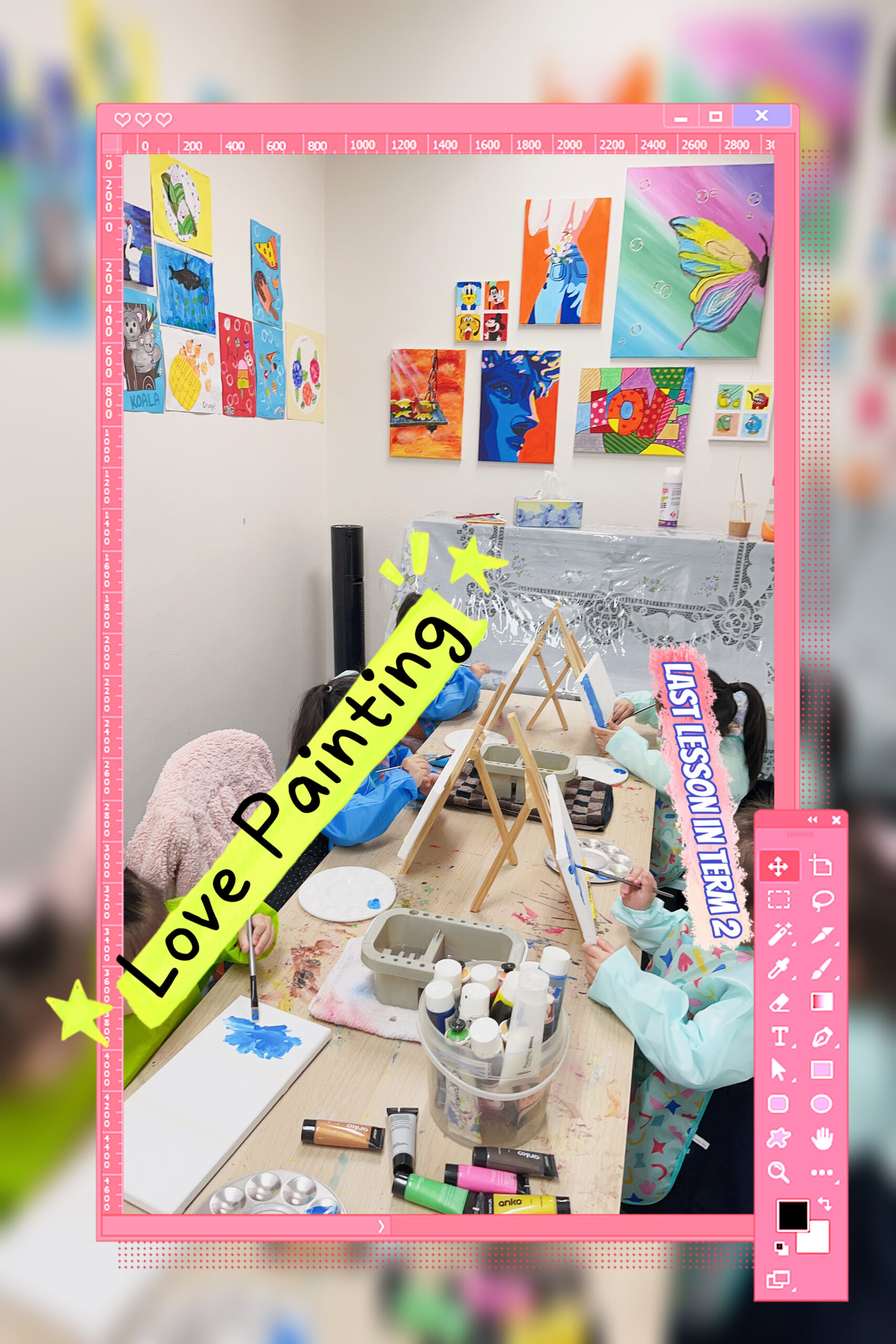 Last Lesson in Term 2 🖌️ Painting on Canvas for 1st time - Little Goal